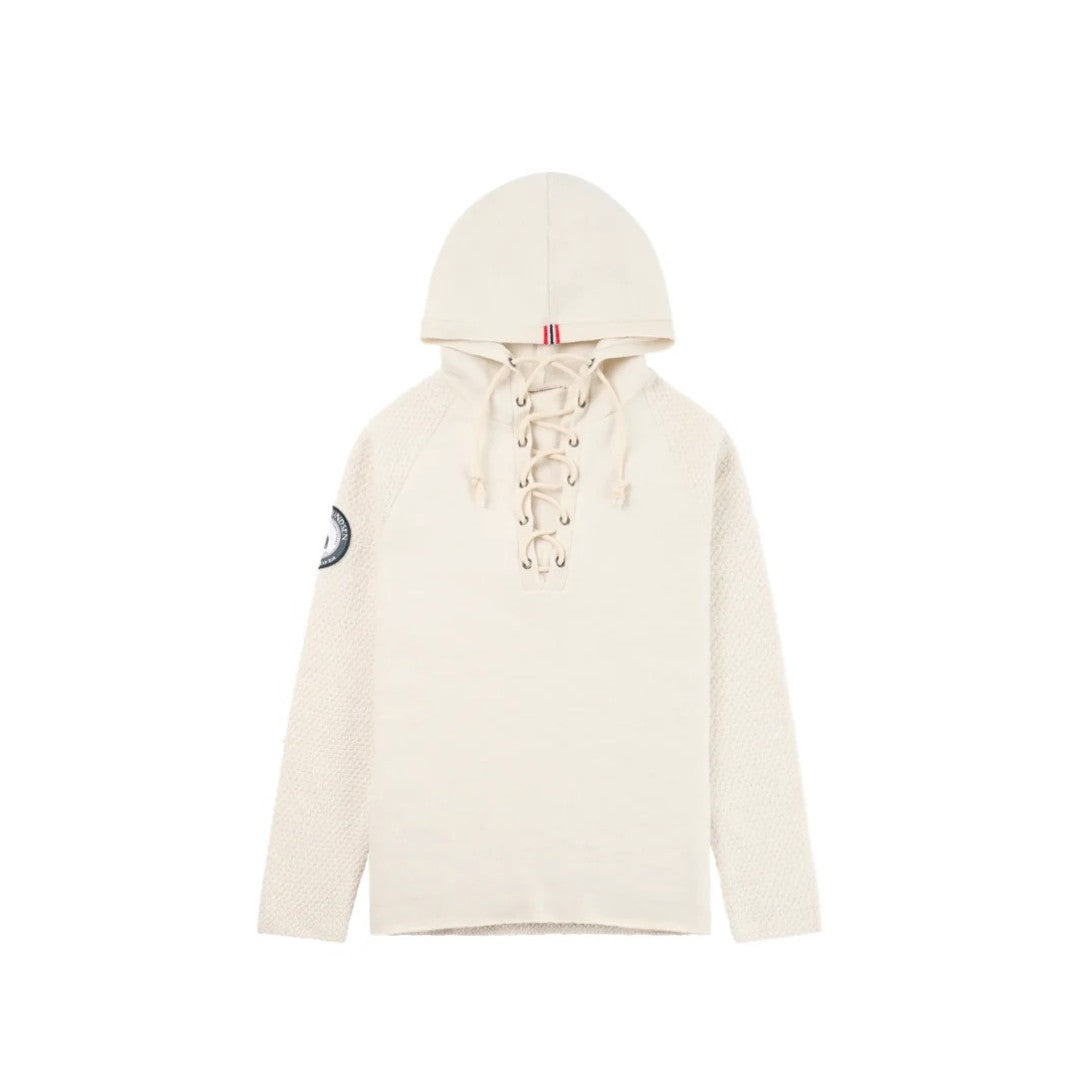 Lace-up Boiled Wool Hoodie – Unisex