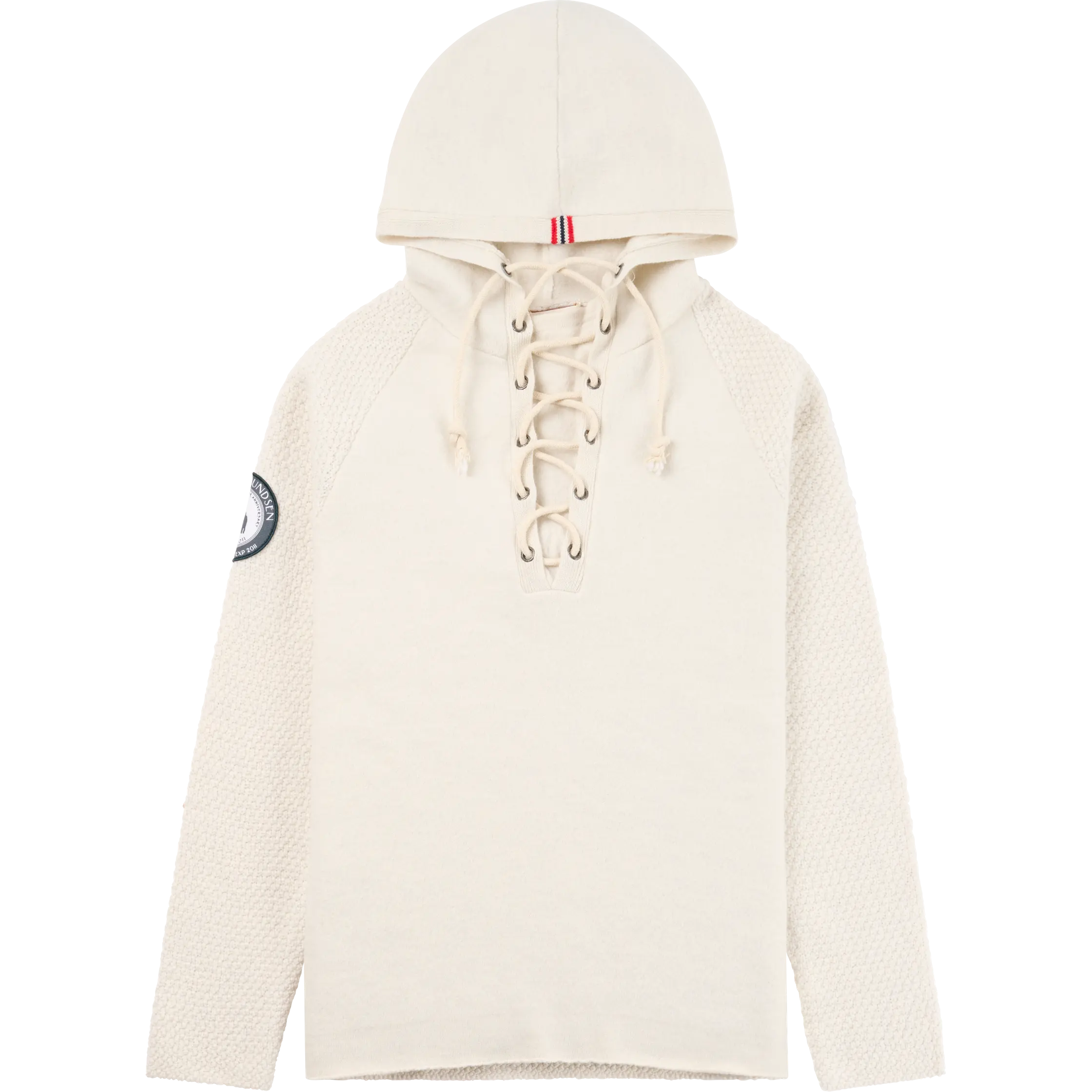 Lace-up Boiled Wool Hoodie – Unisex